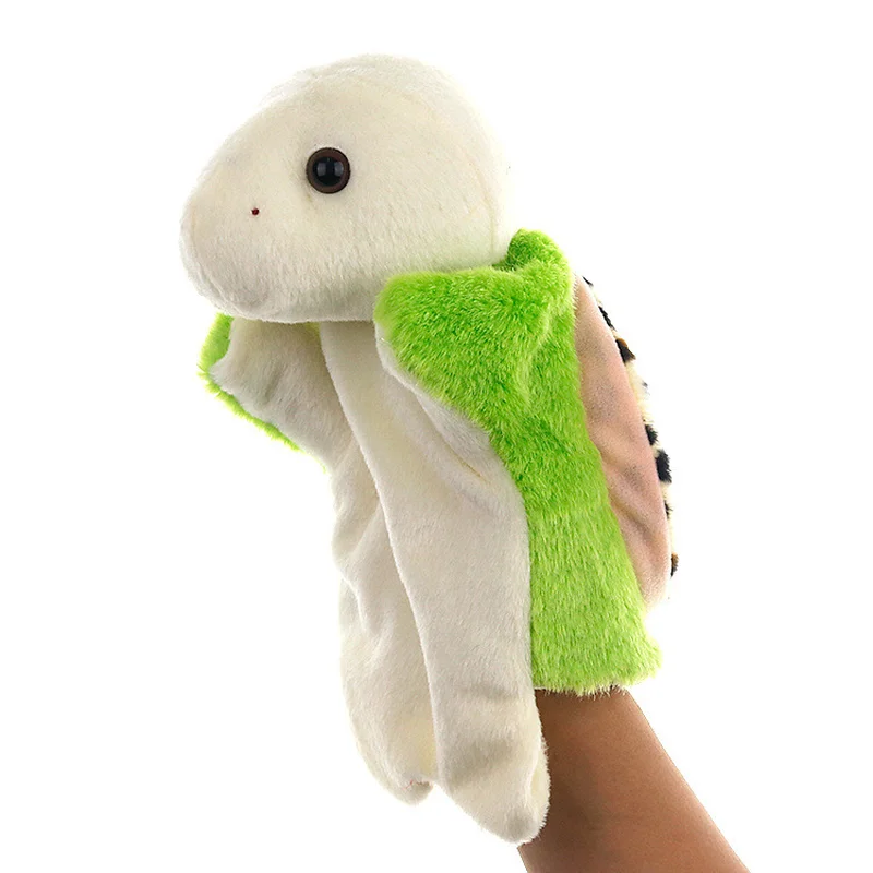 Turtle Hand Puppet Plush Toy Animal Shape Turtle Doll Family Parent-child Interactive Game Props Cute Plush Toy plush animal hand puppet jungle animal puppet preschool family story time props