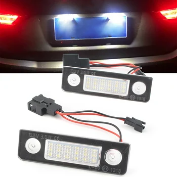 

2pcs Auto Car Rear License Plate Light Lamp White LED Lighting w/ Wiring for Skoda Octavia 1Z 2004-2013 & Roomster 2006-2013