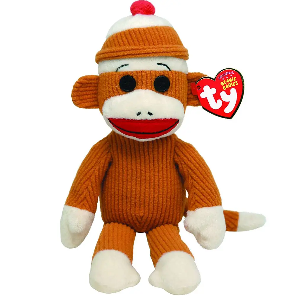Оригинальная шапочка для младенцев, плюшевая кукла-животное, 6 дюймов, 15 см, собака, кошка, птица, рыба, кролик, плюшевая Обычная плюшевая кукла-животное, игрушка с сердечком - Цвет: Sock Monkey Tan