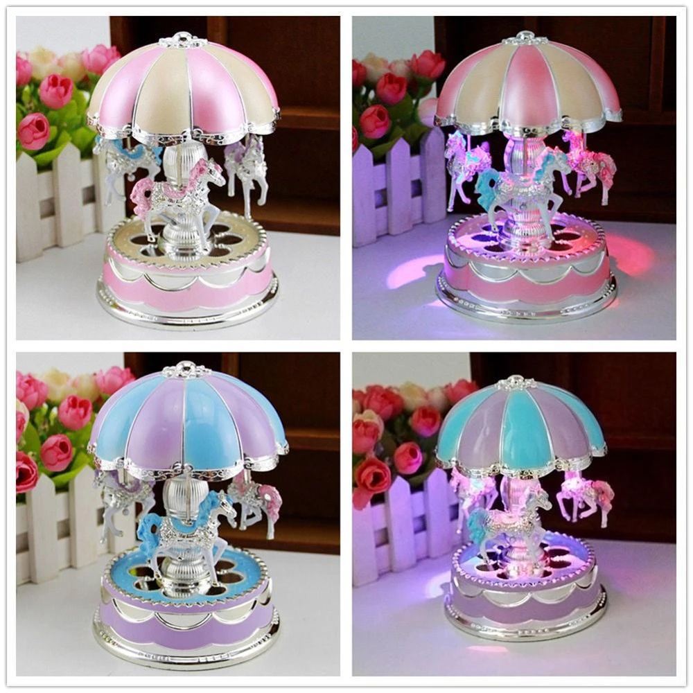 女の子のためのメリーゴーラウンドledオルゴール 6 7 8 9 10 11 誕生日のおもちゃ ギフト Music Boxes Aliexpress