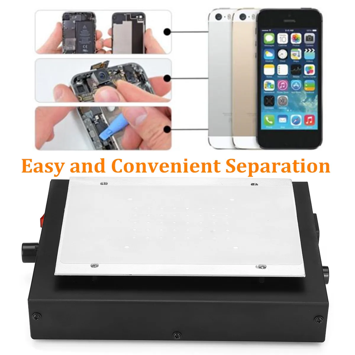 Pаспродажа 450 Вт экран сепаратор Автоматический нагрев металлический прибор для ремонта телефона стекло удаление нагревательная платформа пластина Ж...