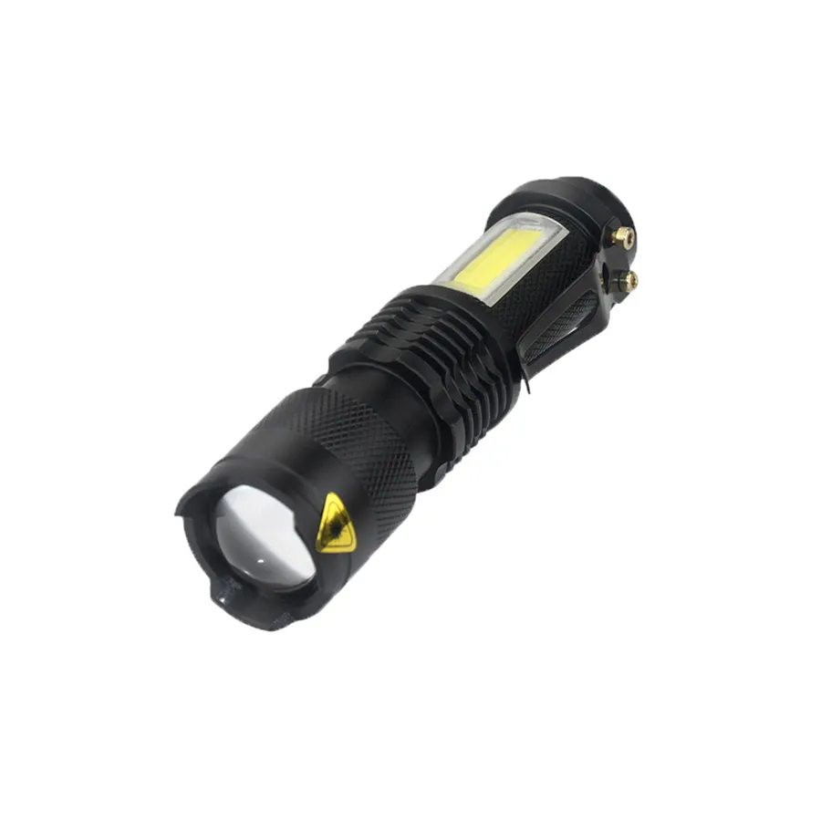 brightest led torch Portable LED Flashlight Q5 +COB Mini Black 2000LM Waterproof Zoomable LED Torch Penlight Use AA 14500 Battery Lighting Lantern super bright torch Flashlights