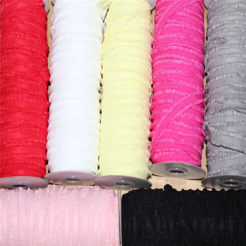 5/8&quot 15mm shabby ruffled fold Elastic Ribbon Stretchy ribbons hair tie Hairband underwear strap Accessories MF02 | Дом и сад