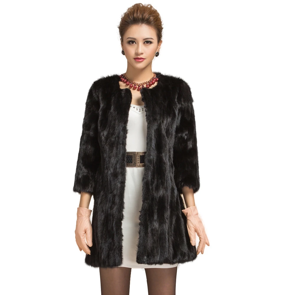 Real Mink fur coat women Winter thick warm Natural outwear Genuine Leather Female 2020 mink | Женская одежда