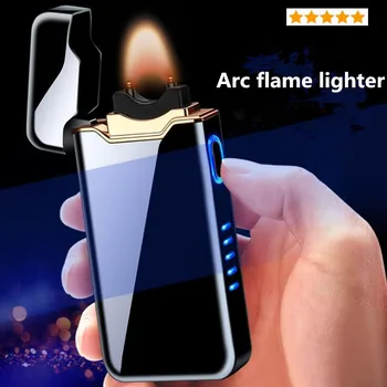 

New Creative Arc flame cigar lighter USB charging cigarette lighter Plasma Windproof flame Electronic lighter for smoking