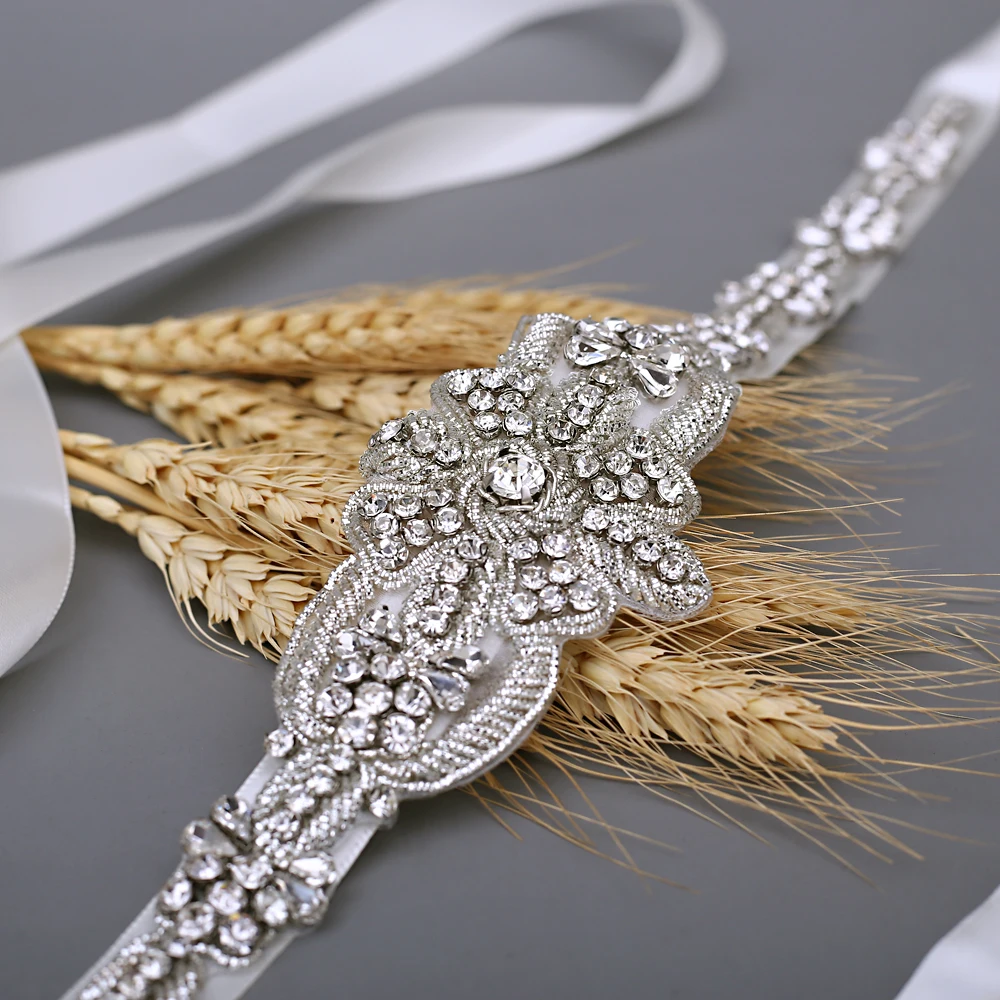 TRiXY S374 Luxury Rhinestones Bridal Belt  Wedding Belt Sashes Royal Indian Silk Bridal Belt jeweled waist belt diamond belts