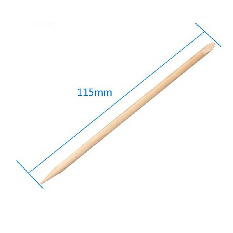 10Pcs/set 11.5cm Orange Wood Double Sided For Nail Skin Remover Nails Tools Sticks Cuticle Pusher Cuticle Remover