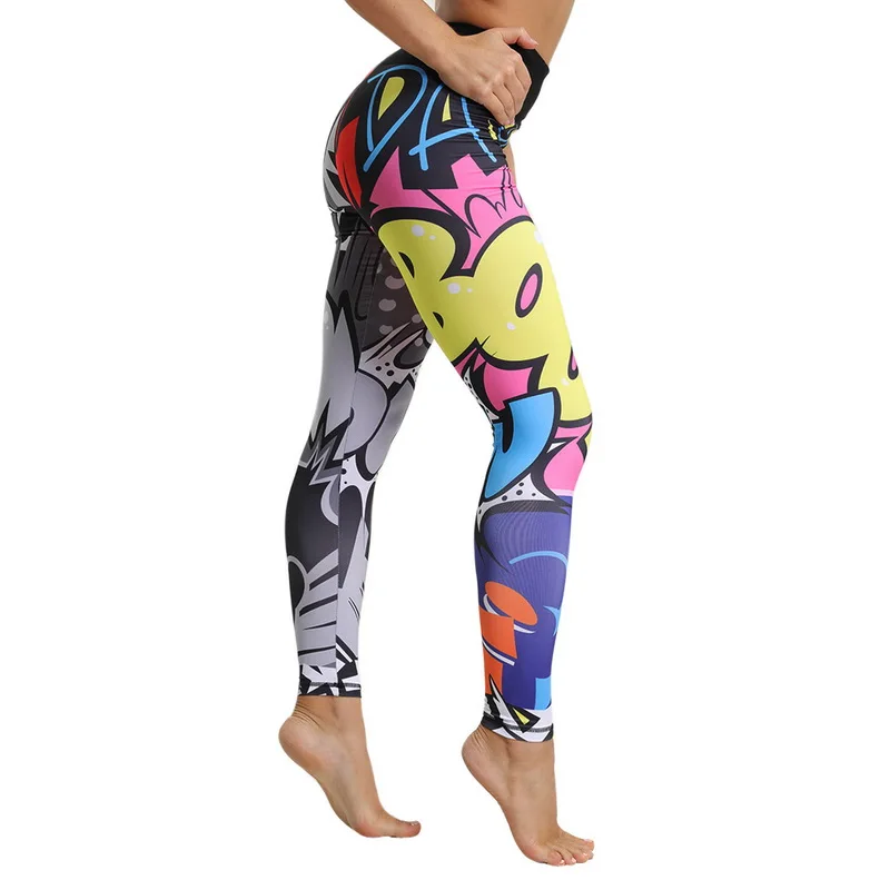 Сексуальные сетчатые легинсы для фитнеса с принтом для женщин одежда спортивные тренировки Леггинсы mujer эластичные тонкие брюки пуш-ап дропшиппинг