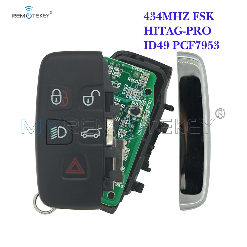 Myremotekey Remtekey For Landrover Discovery For Range Rover Sport Evoque Vouge  PCF7953 5 Button 433 Mhz KOBJTF10A