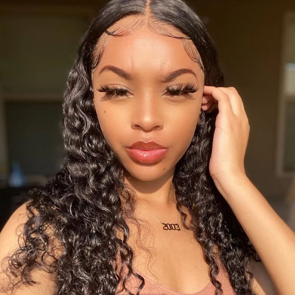 Human hair lace front wigs