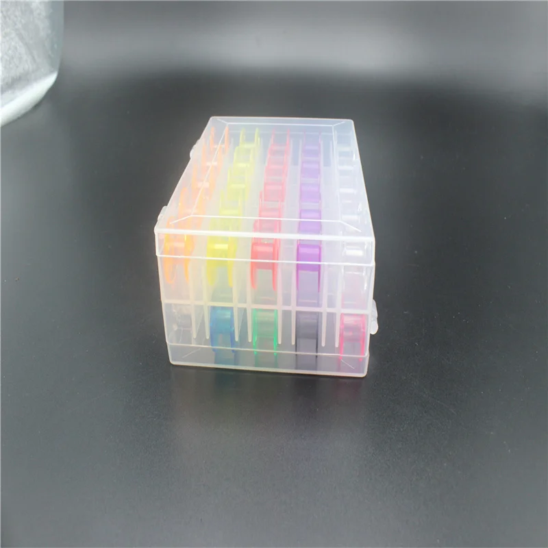 

50Pcs Plastic Bobbin Kit with Organizer Box and 9 Colors