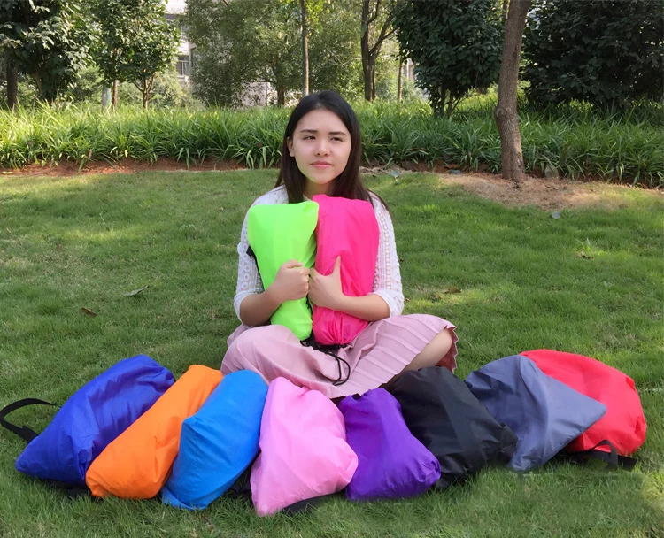  Dropshipping Fast Inflatable Lazy bag Light Air sleeping bag lazy sofa Camping Portable Air Beach b