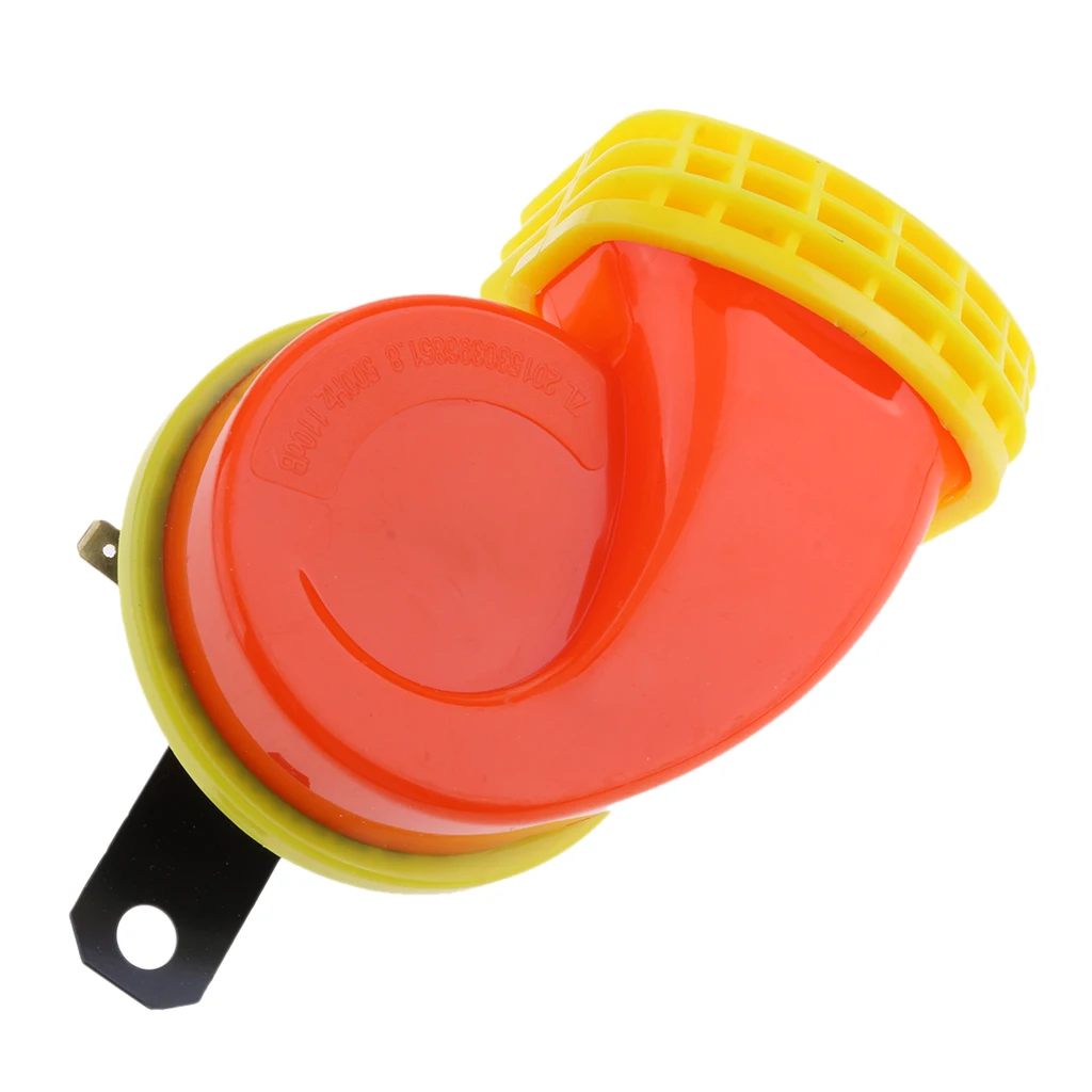 Car Motorcycle 130dB Loud Snail Air Horn Siren Waterproof 510hz 12V Orange