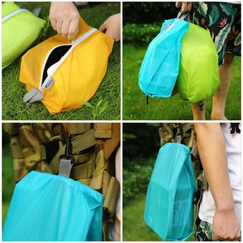 

3PCS Zip Lock Nylon Storage Bags Waterproof Camping Organizer Bag Reusable Zipper Storage Pack Home Camping Traveling Shoes Bag