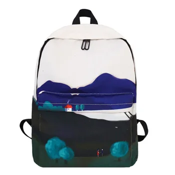 

Girl Small Fresh Canvas Plant Backpack Shoulder Bag Art Print Student Backpack