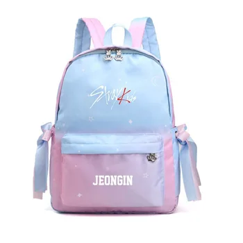 

Korean Kpop StrayKids Printing Backpack Kawaii Women Backpack Waterproof Travel Bagpack Pink School Bags for Teenage Girls