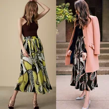 Трапециевидная Женская плиссированная юбка Jupe женские юбки Mujer Женская Новая плиссированная юбка с принтом змеиный принт плюс размер