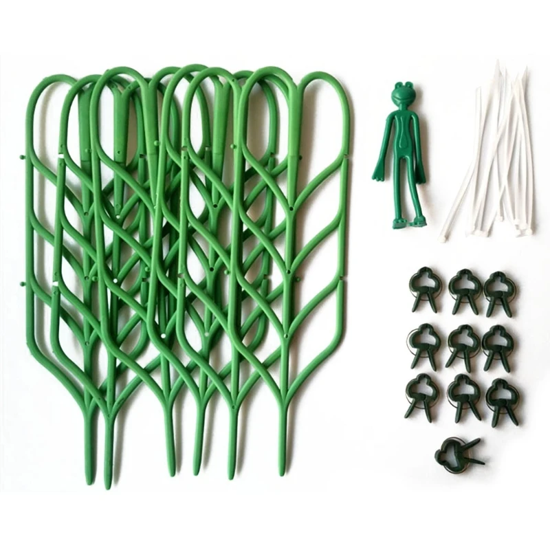  Indoor Plant Trellis Support Kits for Climbing Plants Green Leaf Shape Supports Include 6 Plant Trellis 7 Plant Clips