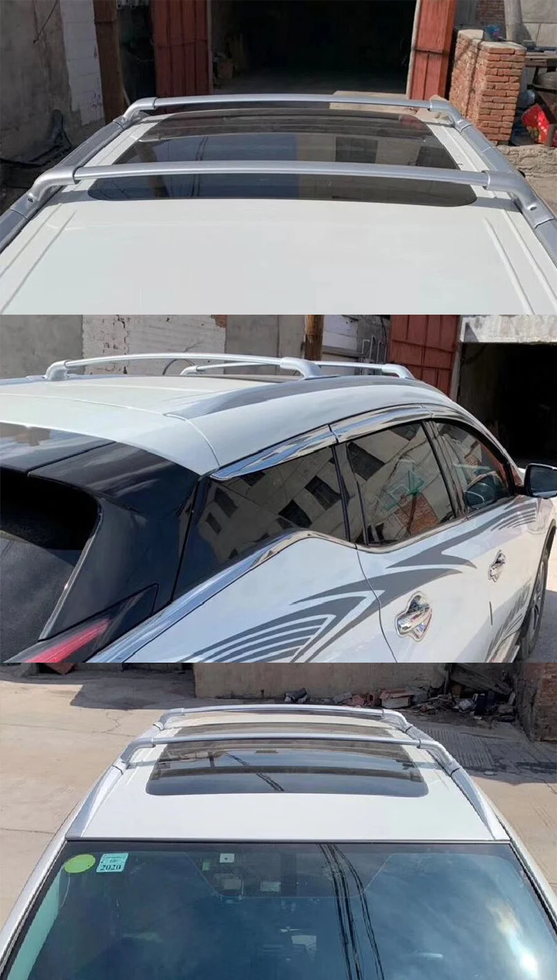 Basic Roof Rack Cross Bars For Nissan Murano 2002-2007 - 2 Black Aluminum Bars, Fits Factory Roof Rails