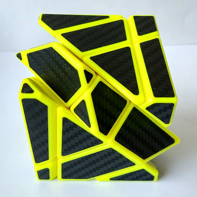 

3x3 Ghost Magic Cube Carbon Fibre Special Shaped Speed Cube Sticker Puzzle Educational Toys Skew Twist 3D Safe ABS 6cm