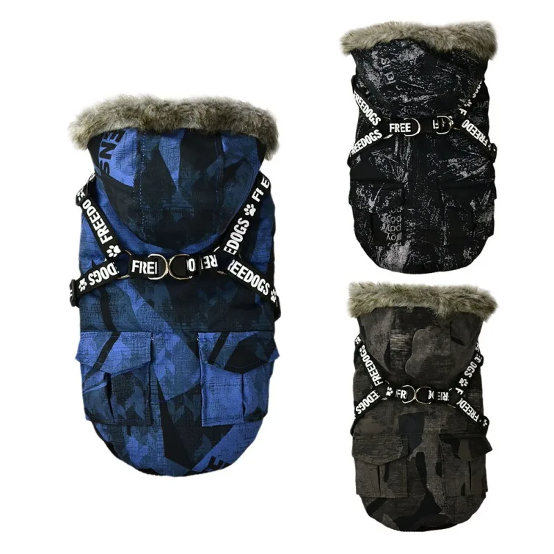 Warm Winter Pet Dog Clothes For Small Costume French Bulldog Outfit Coat Waterproof Jacket Chihuahua Harness Clothing | Дом и сад