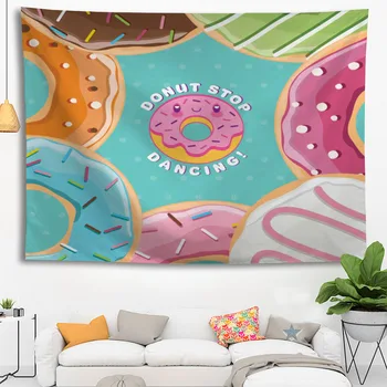 

Hot Sale Custom Donuts Pattern Large Wall Tapestry Wall Hanging Bohemian Wall Tapestries Mandala Wall Art Decor