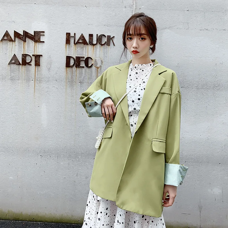 

682 # Autumn And Winter WOMEN'S Dress 2019 Autumn New Products Korean-style Loose-Fit Suit Coat Retro Casual Western Style