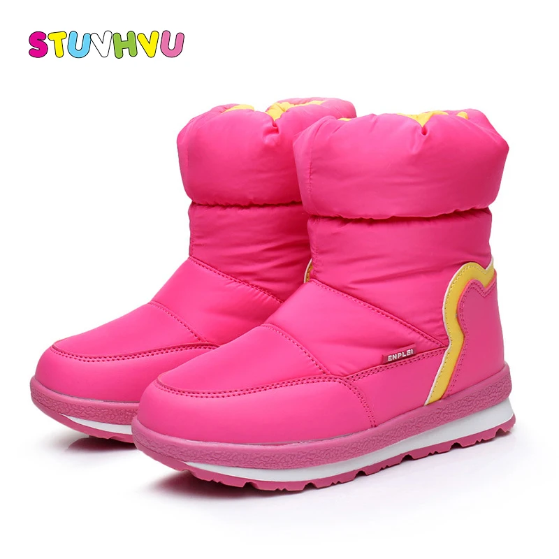 

Winter Children Boots Shoes for Boys and Girls Snow Boots Waterproof Non-slip Plus Velvet Kids Cotton Shoes Girls Boots 26-37