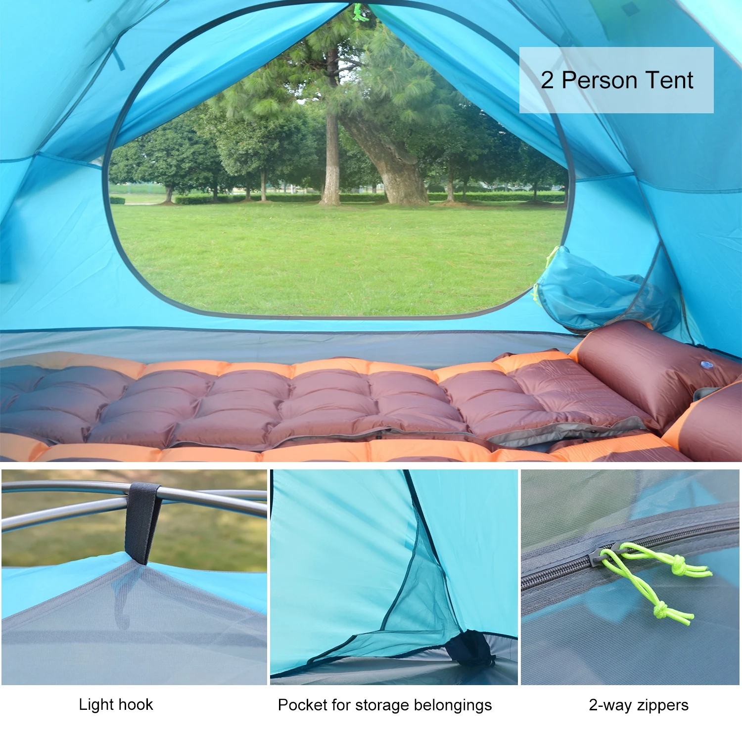Desert&Fox Backpacking Camping Tent Lightweight 1-3 Person Tent Double Layer Waterproof Portable Al