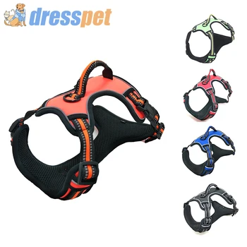 

Super Strong Nylon Pet Dog Harness For Small Medium Large Dogs Reflective Adjustable No Pull Dog Harness Vest For French Bulldog