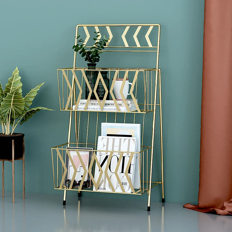 

Magazine newspaper collection rack children's painting shelf office materialdisplay rack iron art book newspaper rack