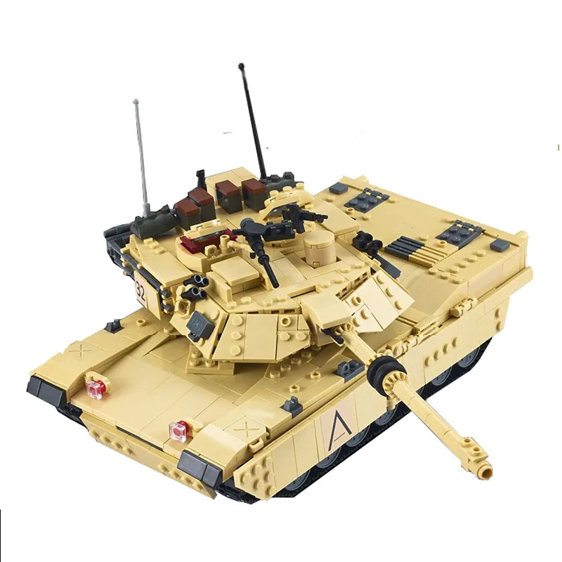 Основной боевой танк США WW2 в стиле милитари 1361 шт. M1A2 Abrams 1:28 строительные блоки