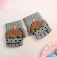 Зимние детские теплые перчатки для девочек и мальчиков, зимние Мультяшные перчатки с зонтиком в стиле пэчворк, теплые варежки(От 2 до 4 лет