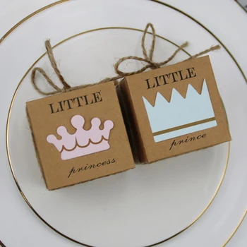 

50pcs Princess Prince Candy Box Kraft Paper Candy Box Candy Box Gift Box Wrapping Paper Birthday Party Gift Box
