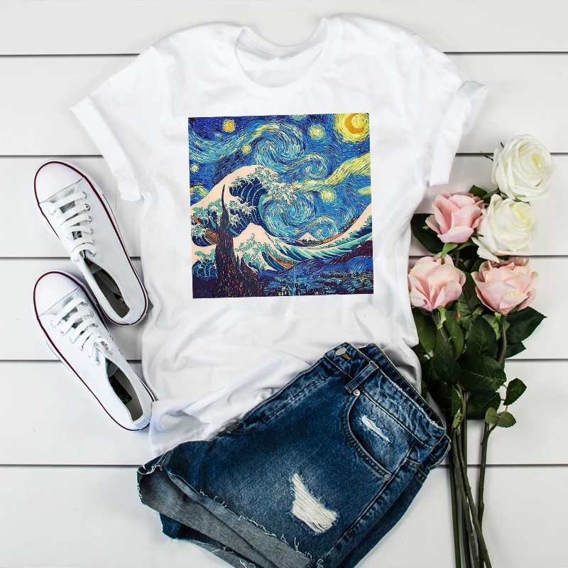 Женские топы с изображением Кита, рыбы, милого искусства, женские топы, эстетическая одежда, графическая женская футболка Tumblr, футболка, футболки - Цвет: CZ8967
