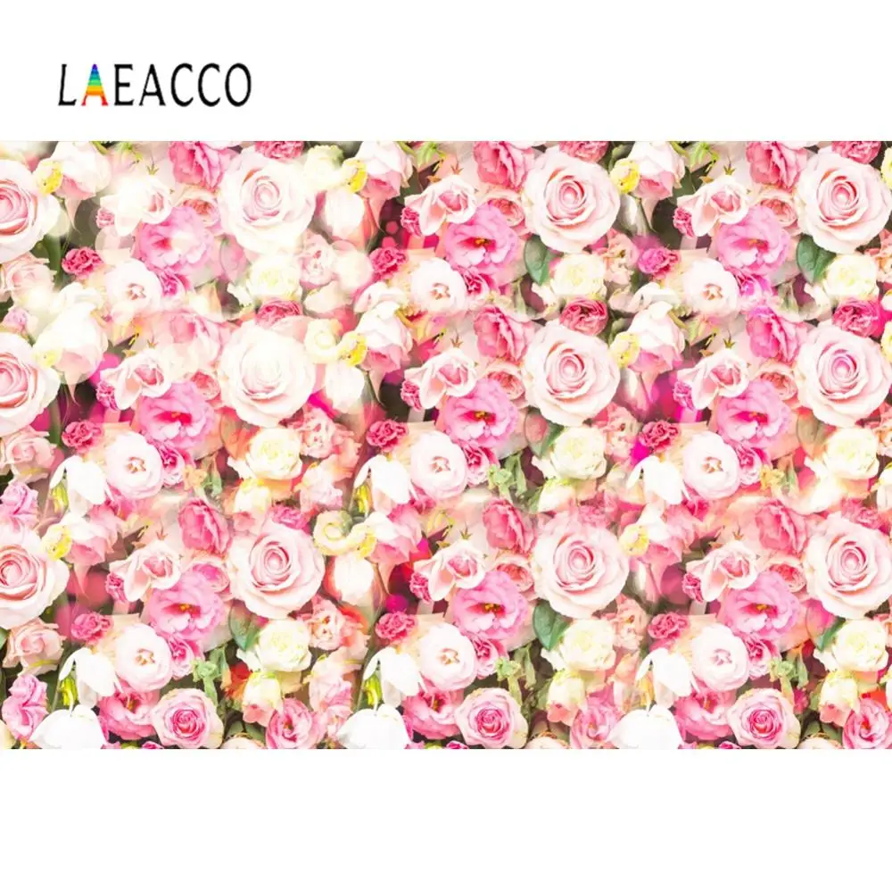 

Laeacco Pink Rose Flowers Wedding Backdrop Photophone Baby Birthday Party Decor Photo Background For Photographer Photo Studio