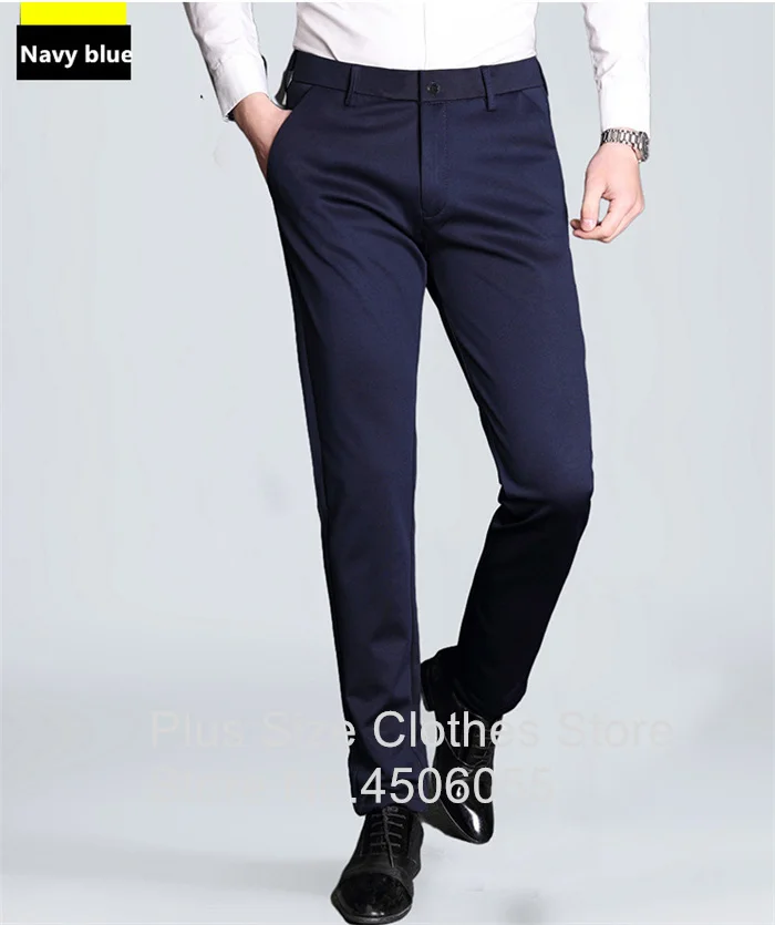 Calça extra-longa masculina, alta, formal, reta, preta,