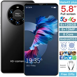 Global Version of Mate43 Plus 5G Smartphone 8GB+256GB Large Memory 4800mAh, Facial Fingerprint Unlocking, Dual Card Dual Standby
