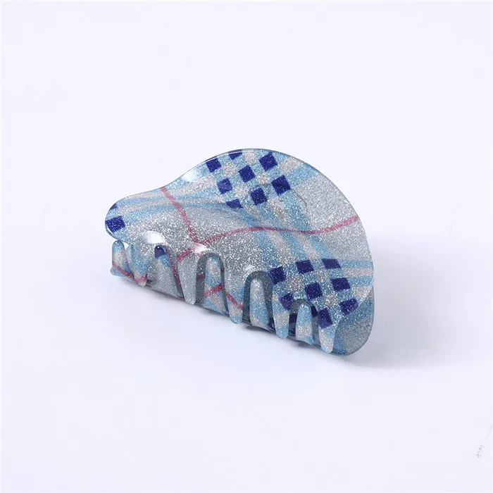 8cmThickPlaid-blue Модные женские заколки в клетку с животным принтом, заколки для волос для девушек, заколки для волос, женские аксессуары для волос - Цвет: 8cmThickPlaid-blue