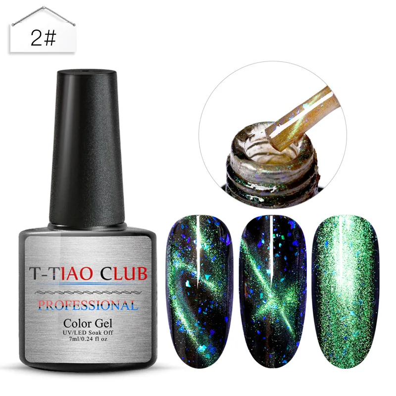 T-TIAO CLUB звездное небо Гель-лак для использования с магнитом лак 3D кошачий глаз замочить от блесток УФ гель для ногтей Гель-лак для маникюра 6 цветов - Цвет: AAK0808