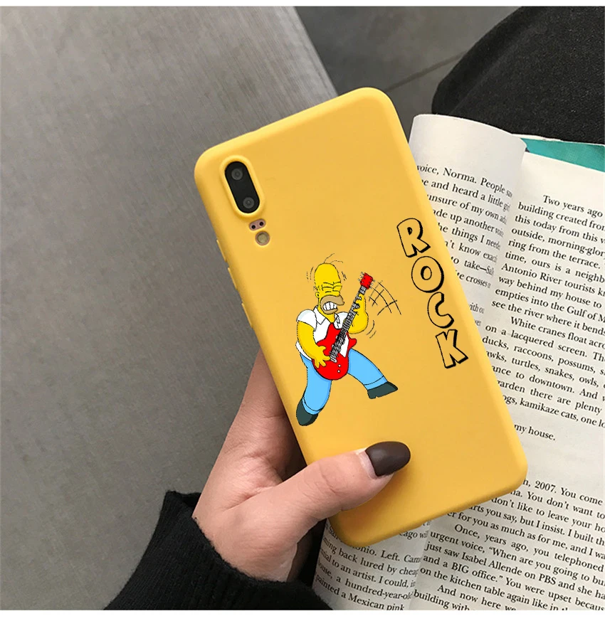 

Homer Simpson TPU Soft yellow Silicone phone Case For huawei p30 p30 lite p20 pro p10 mate 20 pro 10 lite honor 9 10 lite cases