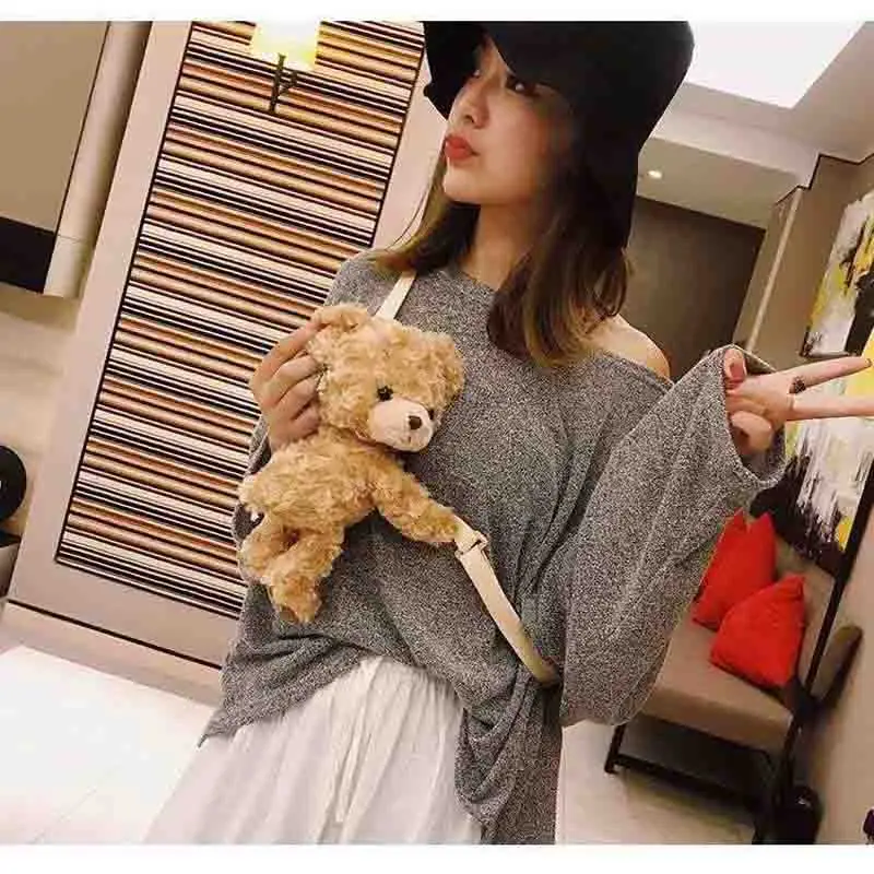 12 дюймов мультфильм медвежьи Плюшевые Сумка для девочек зимний милый белый