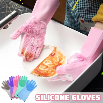 

Magic Silicone Dish Washing Gloves Multifunction Scrubber Home Cleaning Scrubbing Home kitchen Supplies