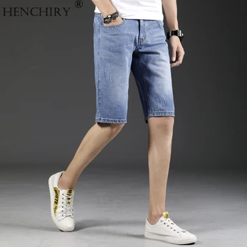 

HENCHIRY New Men's Fashion Bottoms Men's Jeans Casual jean Men's five-point denim shorts Summer Men's jeans Dropshopping QCD209