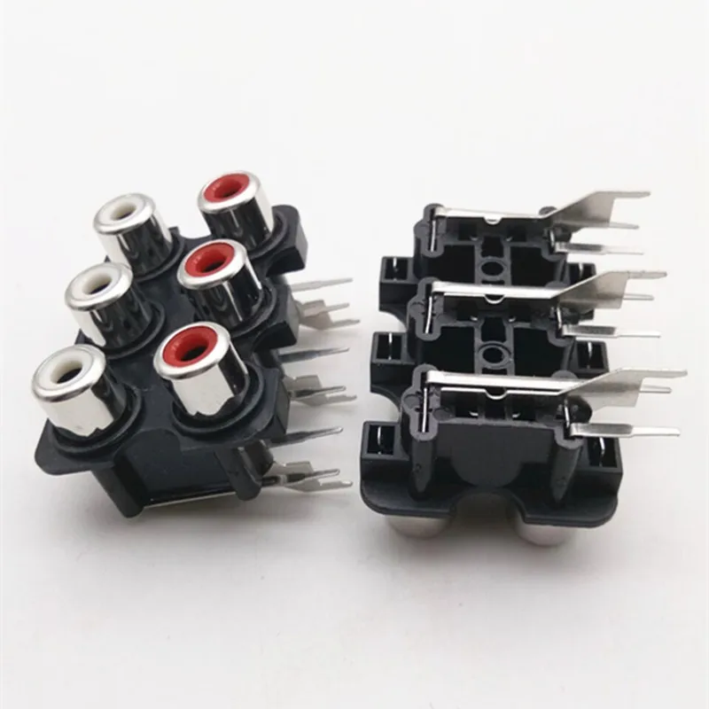 6 отверстий 6Pin RCA стерео аудио разъем AV вход и выход 2 ряда бит интерфейс усилителя
