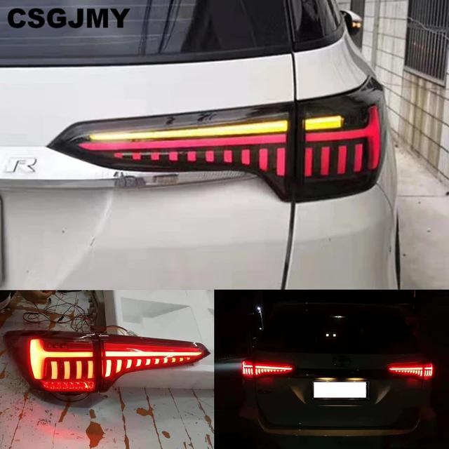 CSGJMY سيارة التصميم لتويوتا فورتشنر الذيل أضواء 2016 2017 2018 2019 الديناميكي إشارة الذيل مصباح LED الضوء الخلفي DRL اكسسوارات