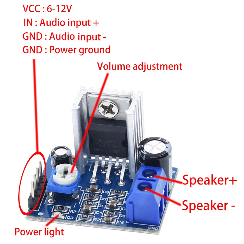 

6-12V Mono TDA2030A Power Amplifier Module Audio Amplifier Module Power Amplifier Board