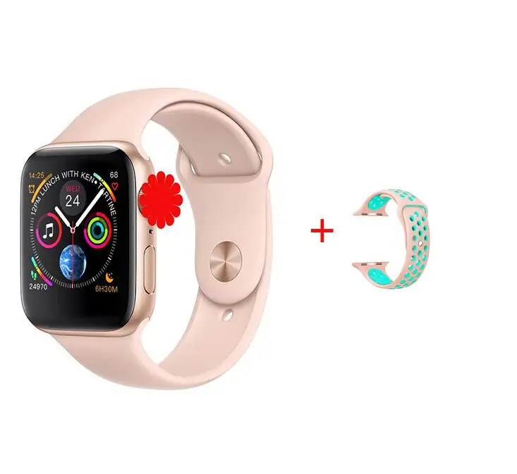 IWO 9 plus Смарт-часы 44 мм серии 4 чехол 1:1 Bluetooth Smartwatch ЭКГ часы для iOS iPhone Android не apple watch - Цвет: rose gold add NIKE