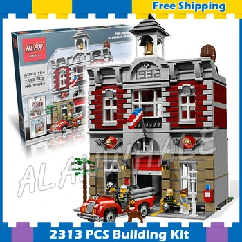 

2313pcs 15004 Fire Brigade Hall DIY Model Building Blocks authentic vintage fire station Toys Compatible