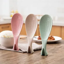Кухня рыбы форма ложка для риса пшеничной соломы рисовые весло антипригарные бытовые ложки, кухонные принадлежности 3 цвета
